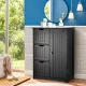Image 3 for Тумба-комод напольная Costway Bali Bamboo на 3 ящика и дверцу черная