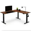 Компьютерный угловой стол Di Volio Montaro с регулируемой высотой коричневый