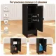 Image 3 for Пенал-шкаф для ванны Costway SlimBath Cabinet напольный с полками и дверцей черный