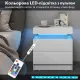 Image 9 for Тумба прикроватная Costway GlowNight с LED подсветкой и 2 ящиками белый