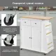 Image 7 for Кухонный остров Costway Rubberwood Kitchen на колесах со шкафчиком и полками белый