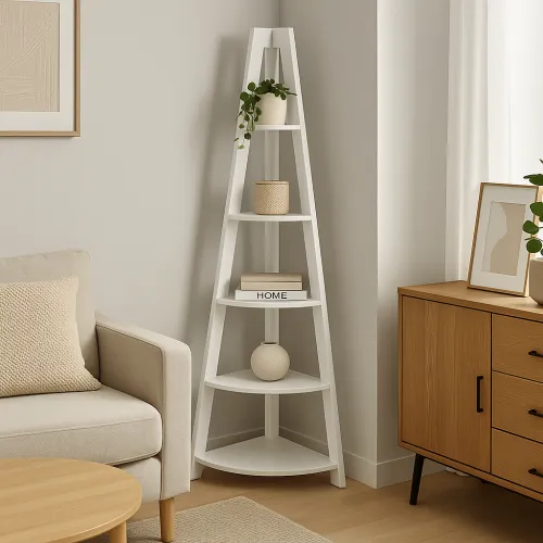 Стеллаж Costway Solo угловой для цветов белый