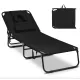 Image 3 for Шезлонг Costway Hanna раскладной с отверстием для лица черный