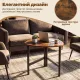Image 9 for Журнальный столик Costway Tripod Coffee Table треугольный лофт коричневый