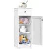 Тумба для ванной Costway Nordic Bath напольная с выдвижным ящиком белая