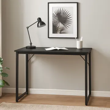 Письмовий стіл Costway Homart із сталевим каркасом чорний