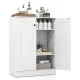 Image 4 for Напольная тумба-комод Costway Nordic Sideboard для ванной с полками белый