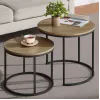Комплект журнальных столиков Leobert Oreo круглый сонома