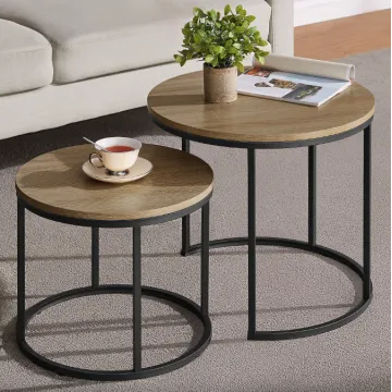 Комплект журнальних столиків Leobert Oreo круглі сонома
