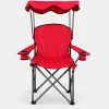 Крісло туристичне розкладне Costway SunChair з дашком червоний