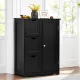 Image 6 for Тумба-комод напольная Costway Bali Bamboo на 3 ящика и дверцу черная