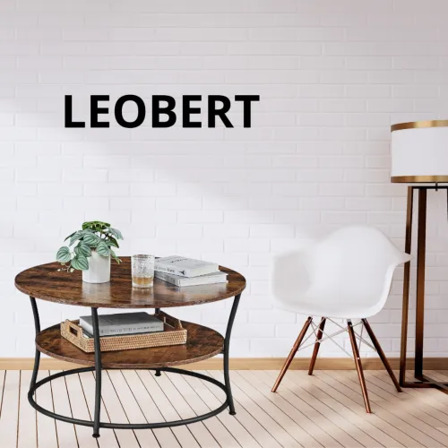 Двоярусний столик з круглою стільницею