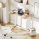 Image 6 for Компьютерный стол Costway MoveDesk с регулировкой высоты на колесиках белый, дуб