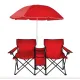 Комплект раскладных стульев Costway Parma с зонтом красный