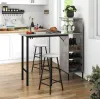 Барный стол со стульями Costway Bistro с держателем винных бокалов серый
