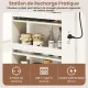 Image 5 for Узкий шкаф-пенал (карго) Costway SpaceSaver на колесиках с розеткой и USB для ниши 20см белый