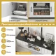 Image 6 for Тумба под телевизор Costway Farmhouse TV Console 65 с дверцами и открытыми полками белая
