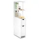 Image 2 for Шкаф-пенал для ванной Costway Freestanding Nook 114см с полками и ящиками белый