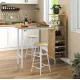 Image 4 for Барный стол со стульями Costway Bistro с держателем винных бокалов натуральный