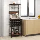 Image 2 for Стеллаж кухонный Costway WineBar для микроволновки и вина лофт коричневый