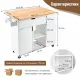 Image 3 for Кухонный остров Costway Multi-Storage Kitchen на колесах с раскладной столешницей белый