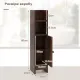 Image 7 for Пенал-шафа для ванни Costway SlimBath Cabinet підлогова з полицями та дверцятами коричневий