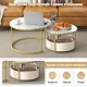 Image 10 for Комплект журнальних столиків Costway Circle Cocktail 2 шт круглі білий мармур