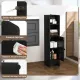 Image 6 for Пенал-шкаф для ванны Costway SlimBath Cabinet напольный с полками и дверцей черный