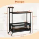 Image 10 for Сервировочный столик-тележка Costway BarCart Roll на колесах 2-ярусный коричневый