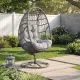 Крісло-кокон садове обертове Di Volio Orta висока спинка, сірий