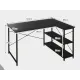 Image 6 for Комп'ютерний стіл Costway Adler L-подібний з полицями в стилі Loft чорний
