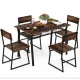 Image 1 for Комплект меблів Costway Merax обідній стіл з стільцями в стилі Loft коричневий