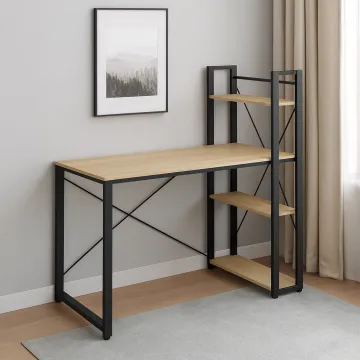 Комп'ютерний стіл Leobert Devoko з боковими полицями у стилі Loft натуральний