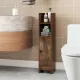 Image 2 for Пенал-шафа для ванни Costway SlimBath Cabinet підлогова з полицями та дверцятами коричневий