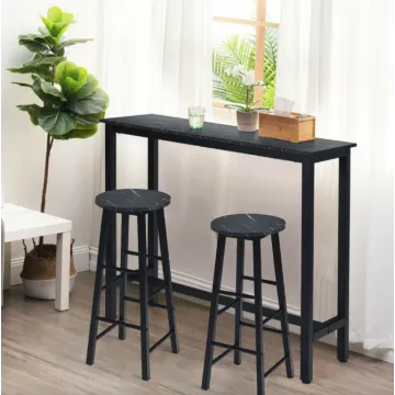 Комплект стульев Costway Eugad с подставкой для ног черный