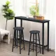 Комплект барних стільців Costway Eugad з підставкою для ніг чорний