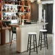 Комплект барних стільців Costway Eugad з підставкою для ніг білий