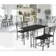 Image 4 for Комплект меблів Costway Katarina стіл і 4 стільці чорний