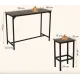 Image 4 for Барный стол и 2 барных стула Costway Hoobro в стиле Loft