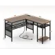 Image 7 for Компьютерный стол Costway Hutch L-образный с зарядным