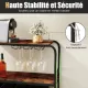 Image 10 for Стеллаж винный Costway Liquor Bar напольный лофт на 16 бутылок с держателем бокалов