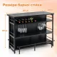 Image 4 for Кухонный остров Costway Industrial Wine Bar в стиле лофт с 4 открытыми полочками